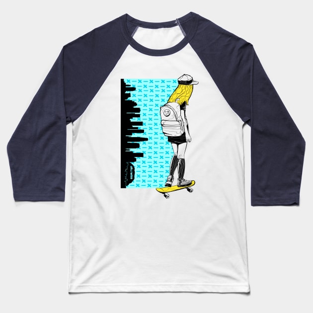 skateboarding Baseball T-Shirt by vanpaul54